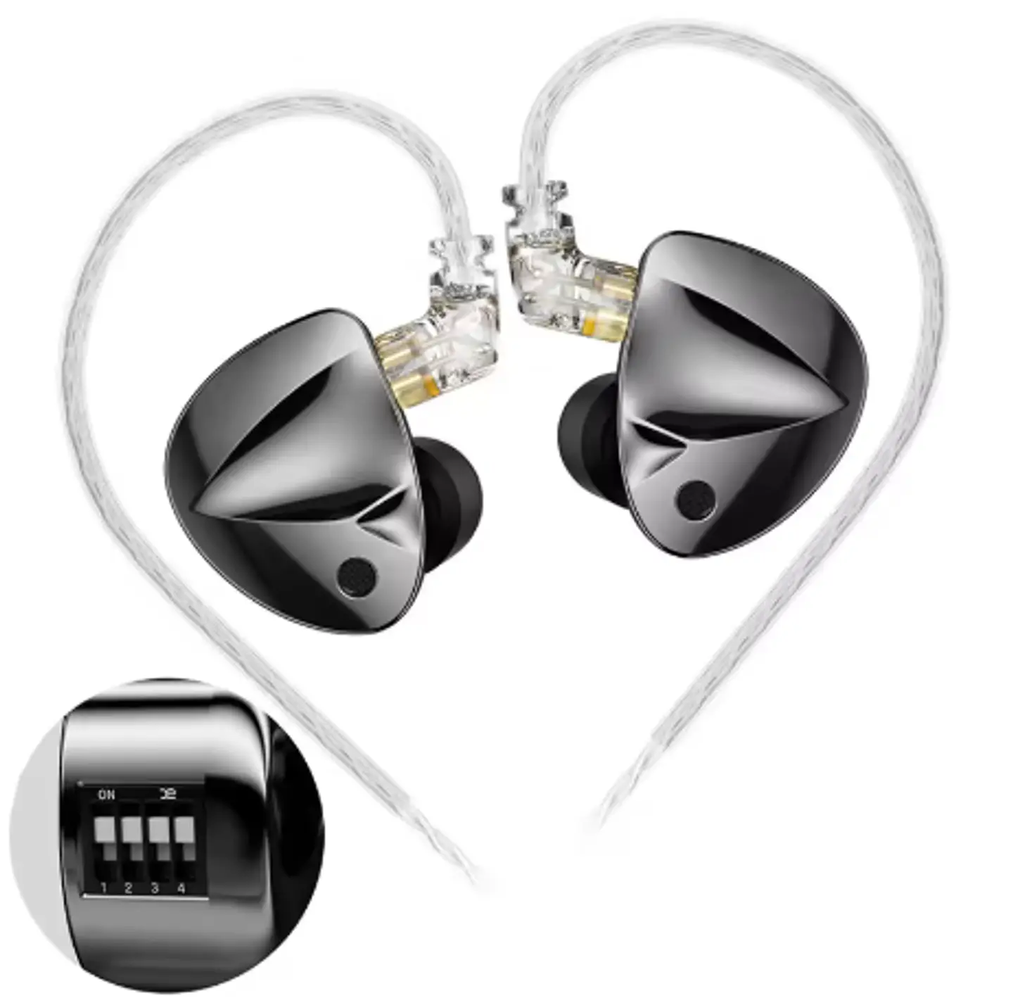KZ-auriculares di-fi audifonos con bajos HIFI, Monitores ecualizador físico 4 niveles 1