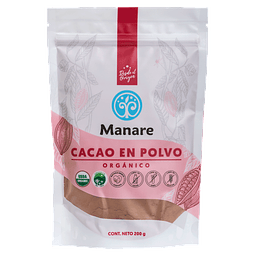 Cacao en Polvo Orgánico 200 grs Manare