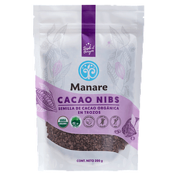 Cacao Nibs Orgánicos 200 grs Manare