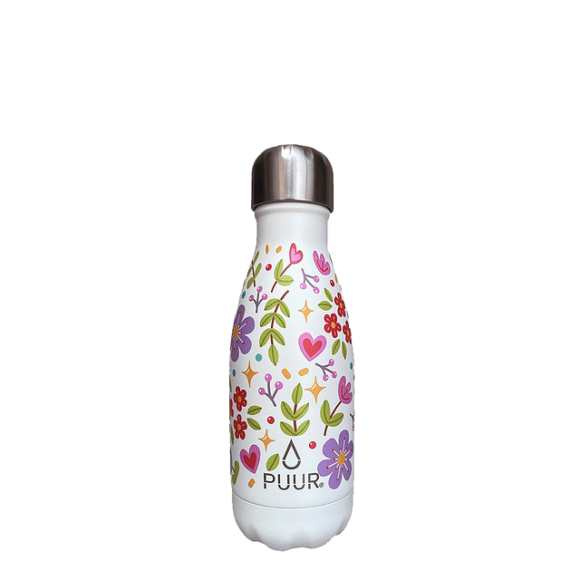 Botella de Acero Inoxidable Floral 260 ml Puur