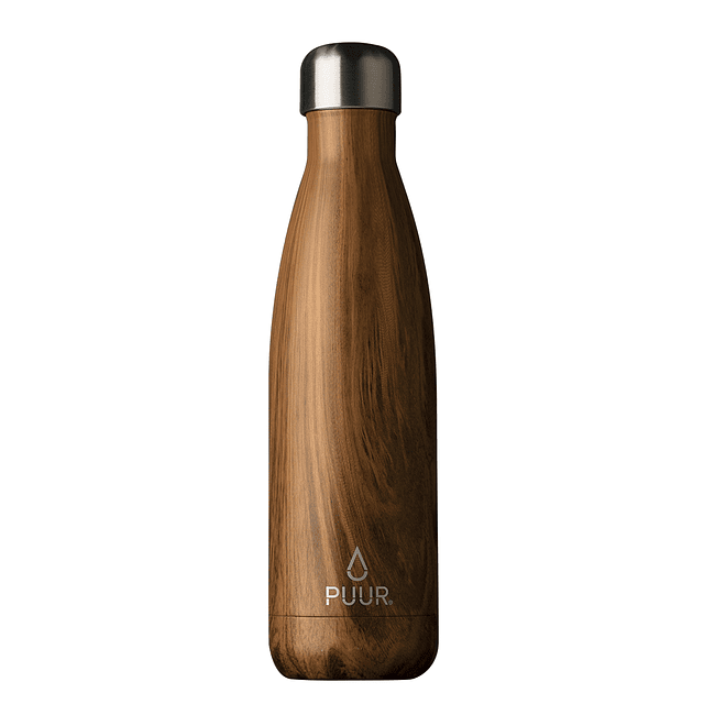 Botella de Acero Inoxidable Wood 500 ml Puur