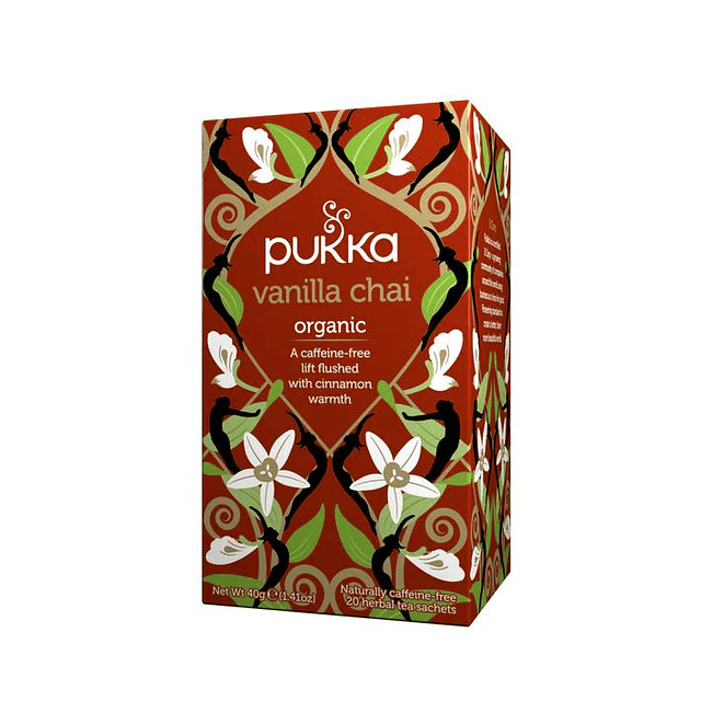 Té orgánico energizante Vanilla Chai 20 bolsitas Pukka