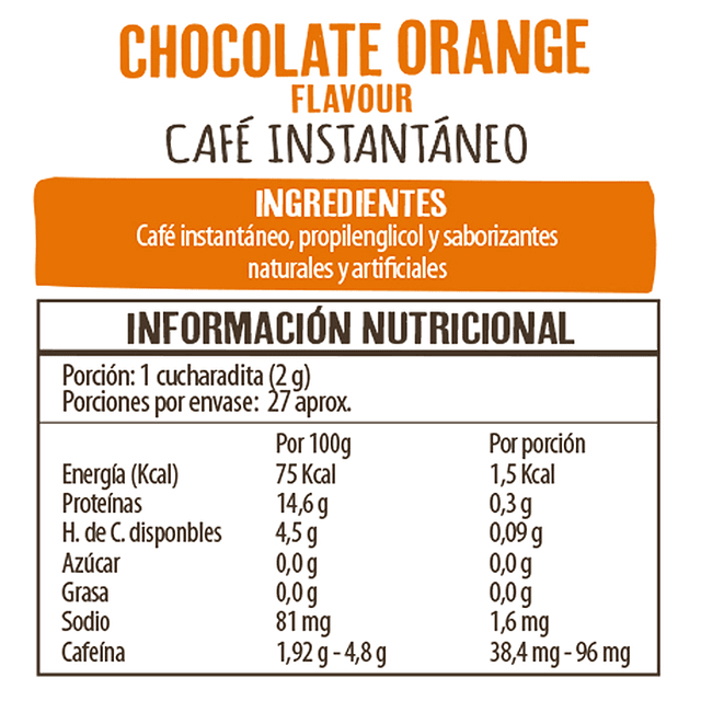 Frasco de Café Instantaneo Chocolate Orange Beanies