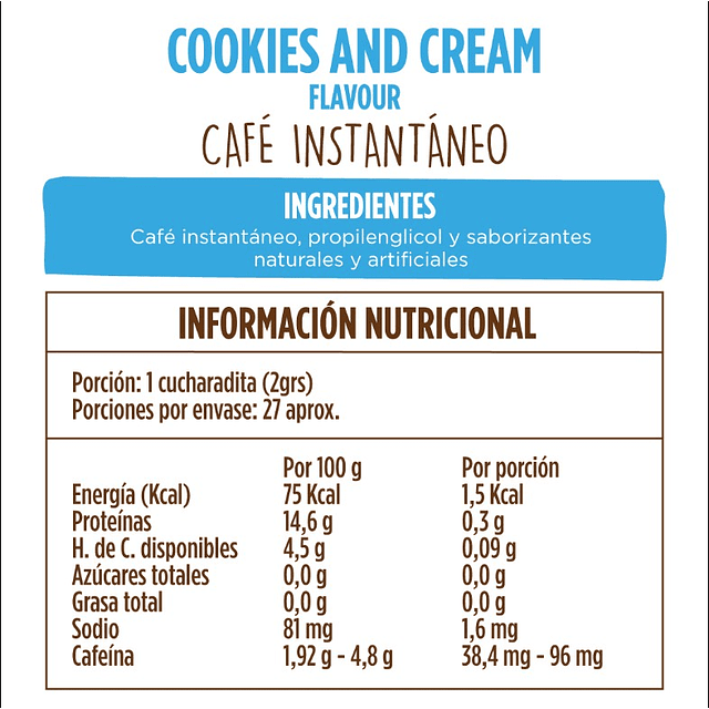 Frasco de Café Instantáneo Cookies & Cream Beanies