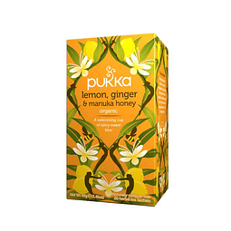 Té orgánico Inmunidad Lemon Ginger & Manuka Honey 20 bolsitas Pukka 