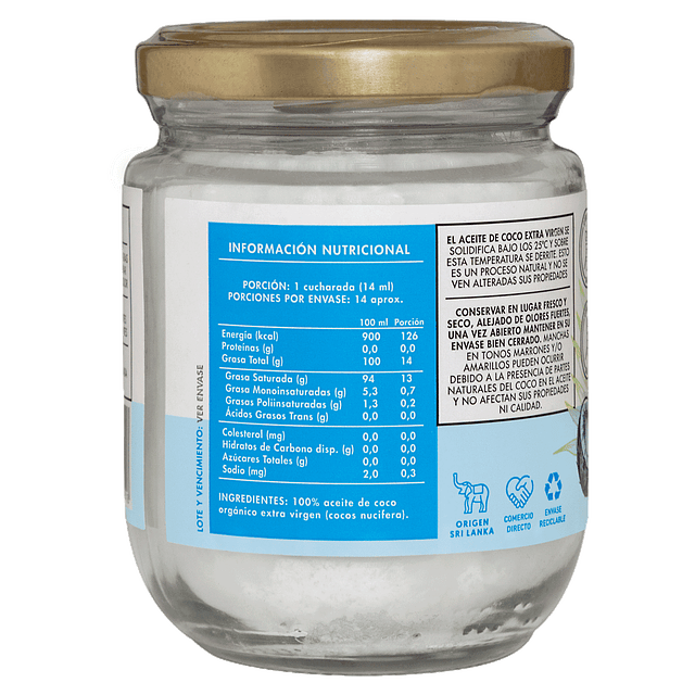 Aceite de Coco Orgánico 200 ml Manare