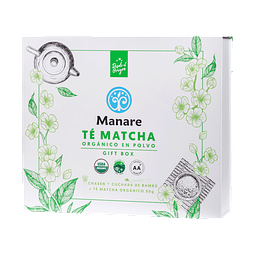 Gift Box Té Matcha Manare (Chasen, Cuchara de Bambú y Té Matcha Orgánico 50 g)