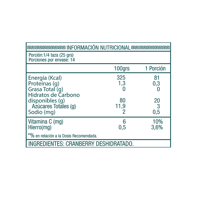 Cramberry 350 gr. Ambrosia 