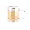 Taza Doble Vidrio 250 ml Borde Dorado Adagio Teas