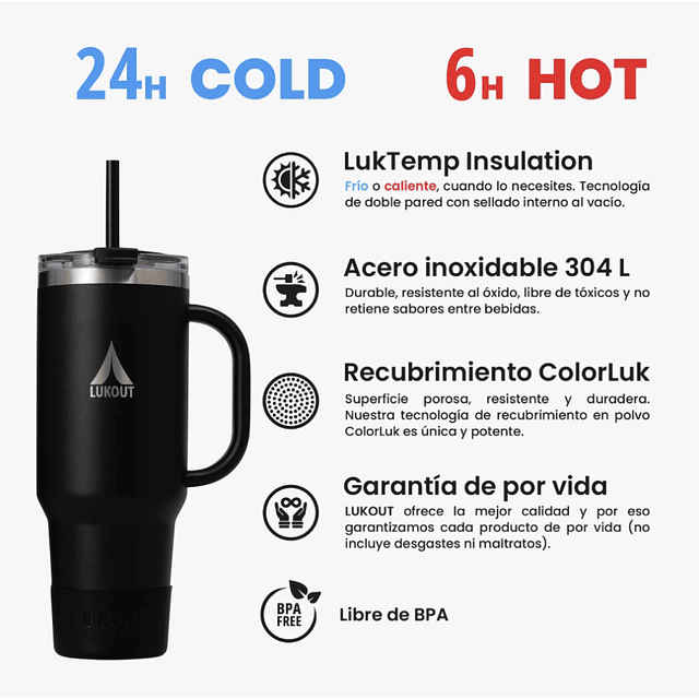 Vaso Térmico Tumbler tradicional 1200 ml Arena Lukout