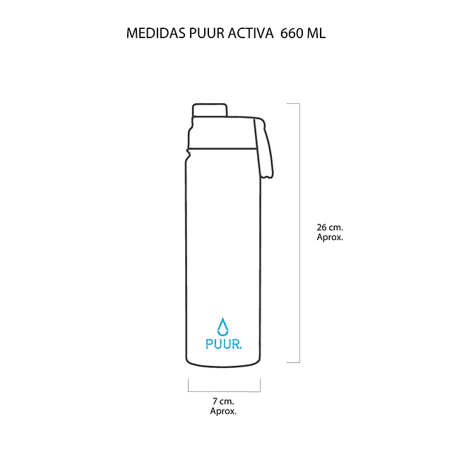 Botella Térmica de Acero Inoxidable Activa Alba 660 ml Puur