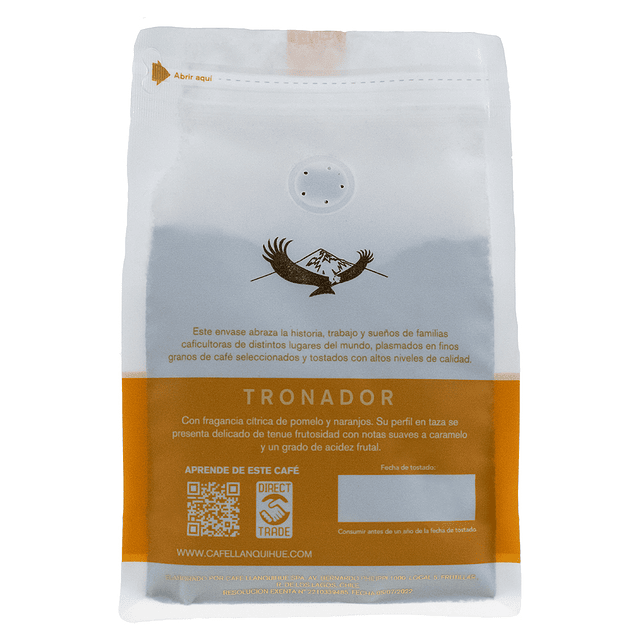 Café de Grano Entero Tronador 250 grs Llanquihue