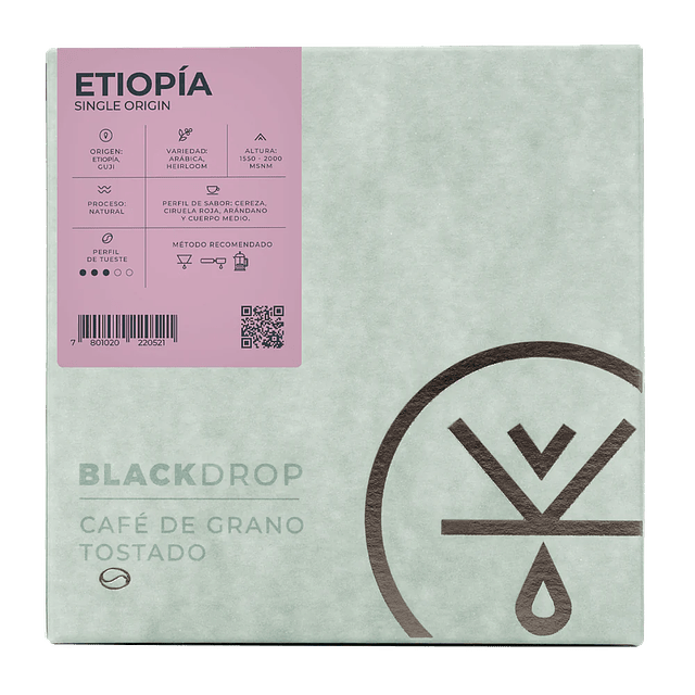 Café de Etiopía Single Origin 227 grs Grano Entero Blackdrop Coffee
