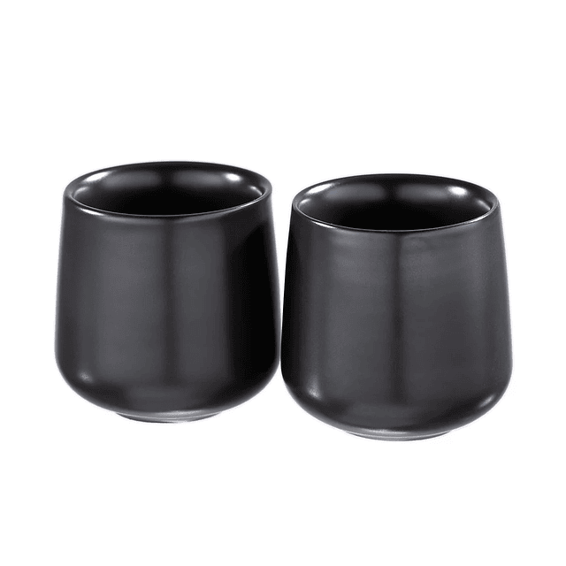 Set 2 tazas espresso cerámica 80 ml Black Drop