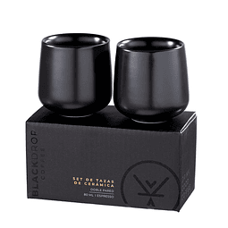 Set 2 tazas espresso cerámica 80 ml Black Drop