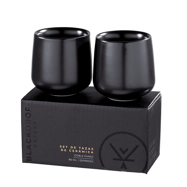 Set 2 tazas espresso cerámica 80 ml Black Drop