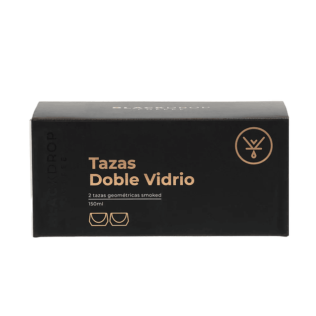 Set 2 tazas 150 ml cerámica lungo Black Drop