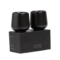 Set 2 tazas 150 ml cerámica lungo Black Drop