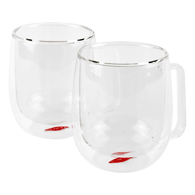 Set 2 tazas vidrio doble pared 250 ml Vicenza Oroley