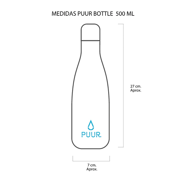 Botella de Acero Inoxidable Cat 500 ml Puur