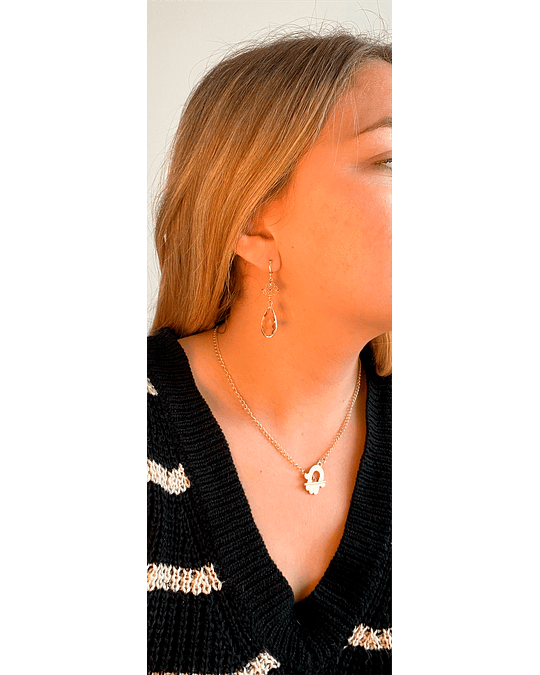 Aro dorado rombos y cristal rosa