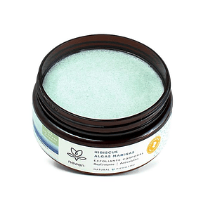 Exfoliante Corporal reafirmante y anticelulitis de Hibiscus y Algas Marinas, Newen. 200 grs.