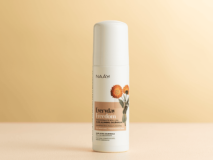 Desodorante Roll-on de Alumbre, Aloe y Caléndula, 75 ml. Naáy 1