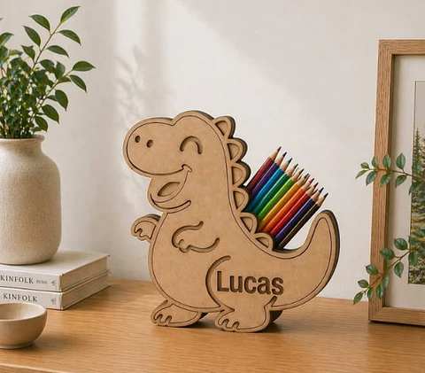 Dino porta lápices