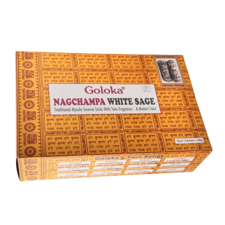 Incienso en Varilla Goloka Twin Series Nag Champa Salvia Blanca 15 g 1