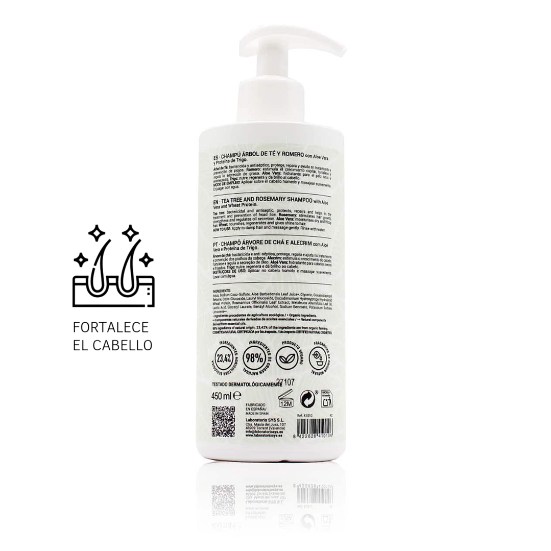 Champú Fortalecedor Árbol de Té y Romero Labnatur Bio 450 ml  2