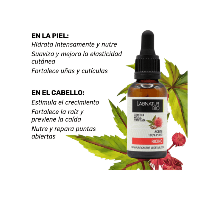 Aceite Esencial Ricino 100% Puro + Kit Rimel Labnatur Bio 30 ml  2