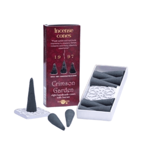 Incienso en Cono Crimson Garden + Quemador Euroscents 8 uni