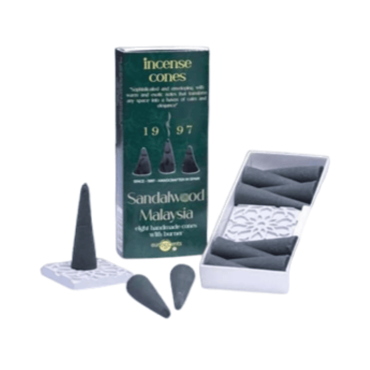Incienso en Cono Sandalwood Malaysia + Quemador Euroscents 8 uni 1