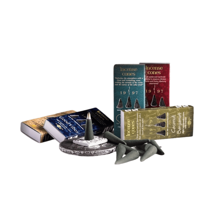 Incienso en Cono Sanctuary + Quemador Euroscents 8 uni 2