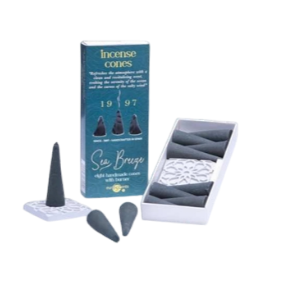 Incienso en Cono Sea Breeze + Quemador Euroscents 8 uni 1