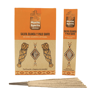 Incienso en Varilla Salvia Blanca y Palo Santo Mystic Spirits 8 var