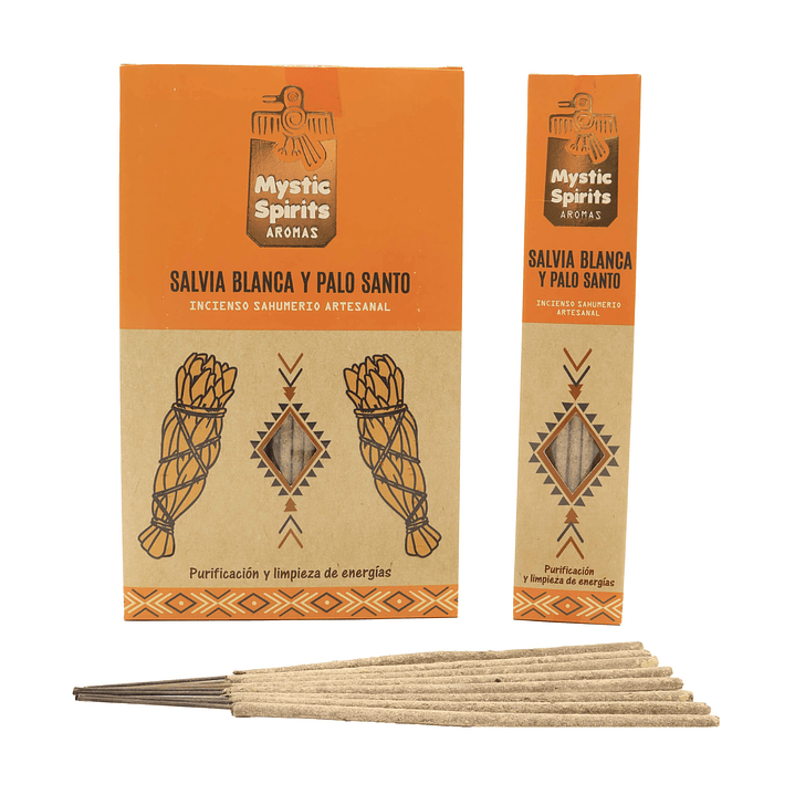 Incienso en Varilla Salvia Blanca y Palo Santo Mystic Spirits 8 var 1
