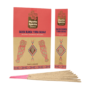 Incienso en Varilla Salvia Blanca y Rosa Salvaje Mystic Spirits 8 var