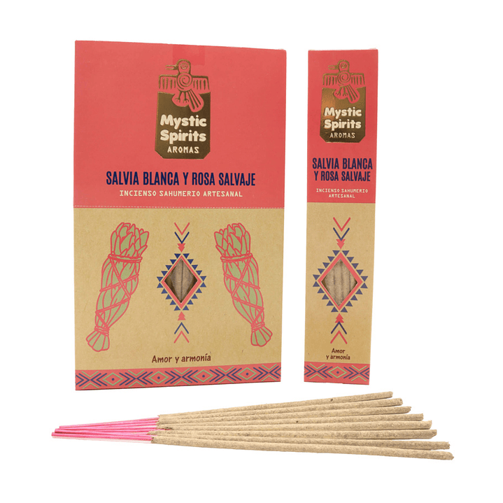 Incienso en Varilla Salvia Blanca y Rosa Salvaje Mystic Spirits 8 var 1
