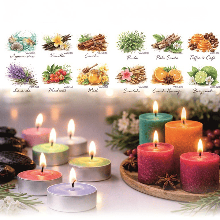 Vela Votive Aguamarina 38x45 12 h  Euroscents Caja 15 uni 2