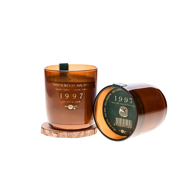 Vela Vegetal Sandalwood Malaysia Euroscents Disponible en dos Formatos 100 / 280 g  1