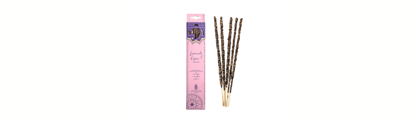 Incienso en Varilla Lavanda y Rosas con Flores Medicinales Euroscents