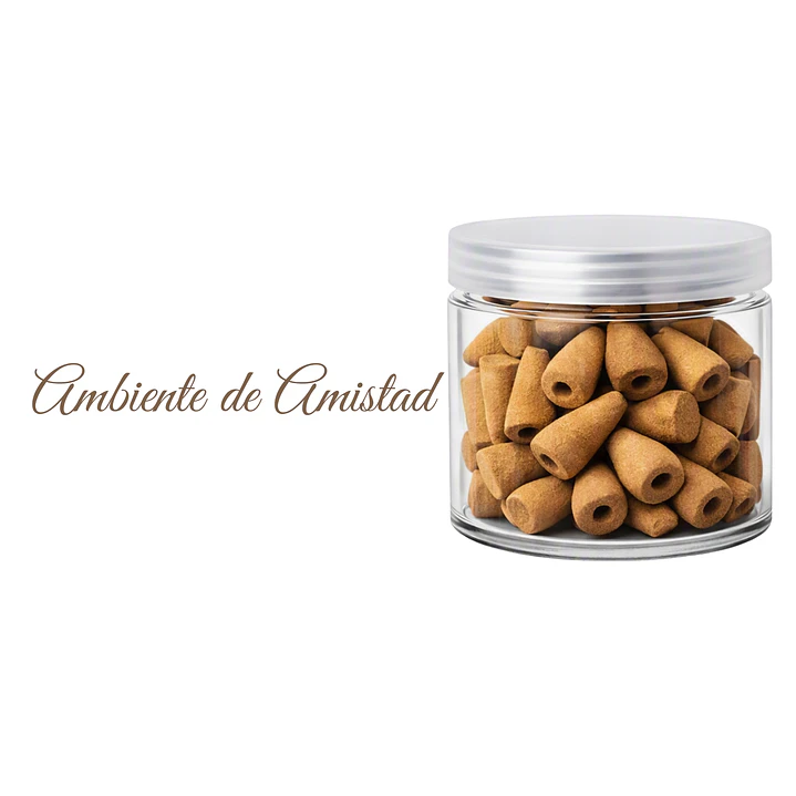 Incienso en Cono de Reflujo Ambiente Amistad Euroscents Tarro 100 uni 1