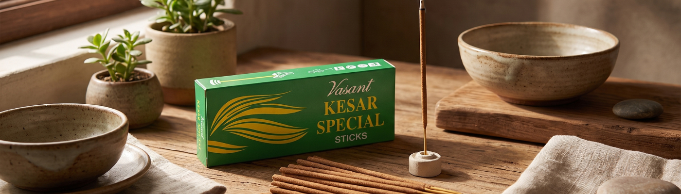 Incienso Dhoop Kesar Special Vasant El Ritual Aromático del Azafrán