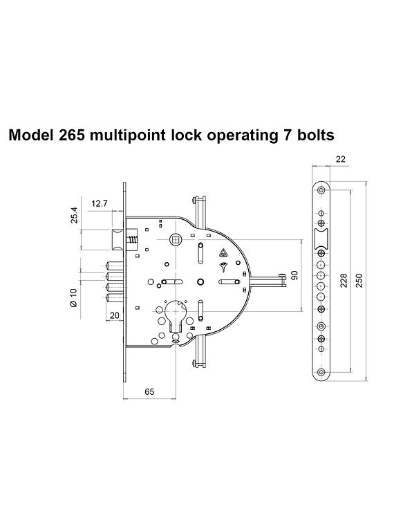 Cerraduras Multipunto Modelo 265 c/ Picaporte