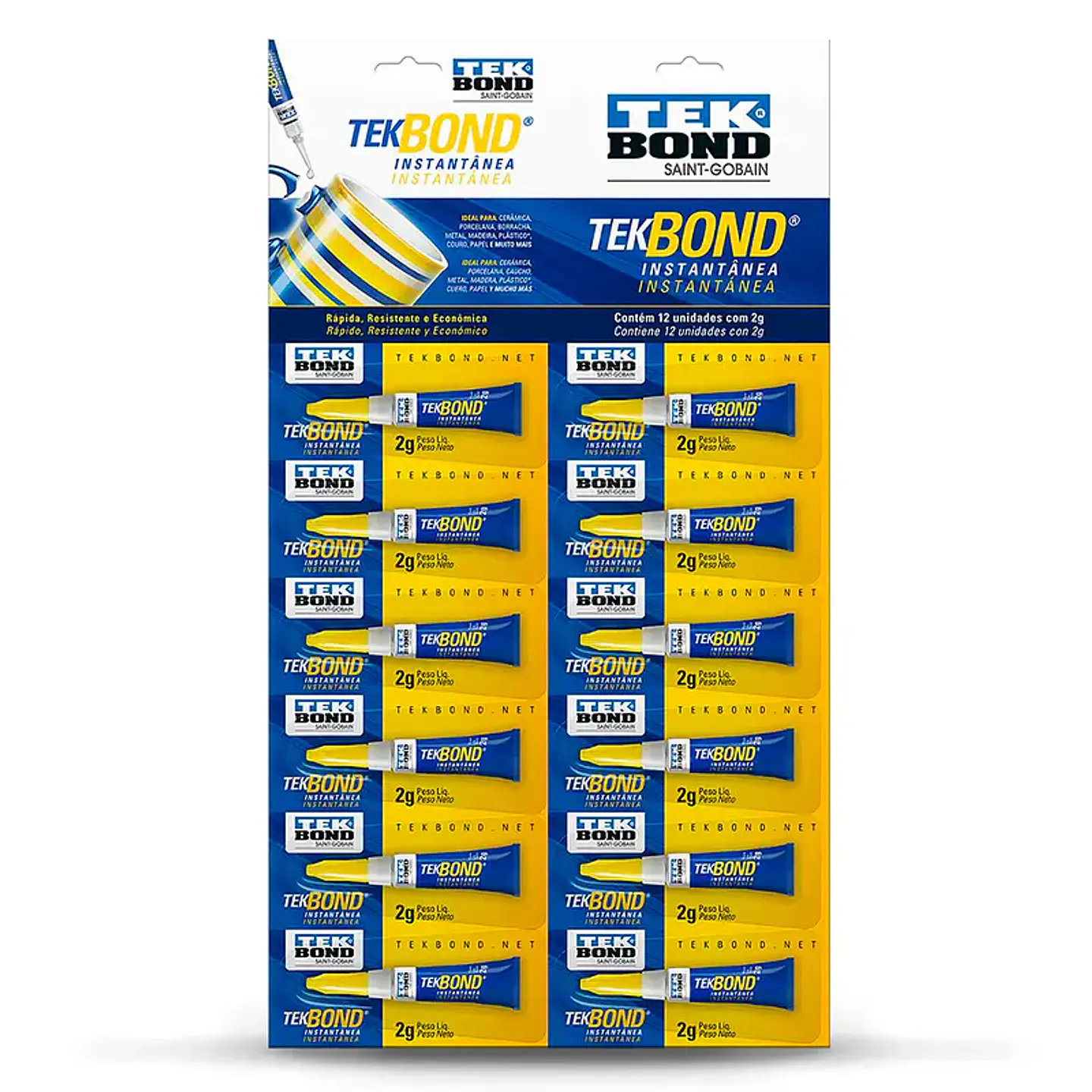 Pack 12 Adhesivos Instantáneos 2gr 1