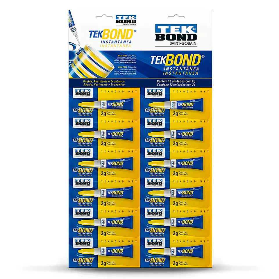 Pack 12 Adhesivos Instantáneos 2gr 1