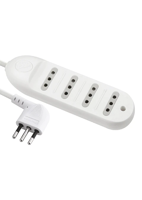 Alargador multiple 4 tomas, 1.5 mts Blanco