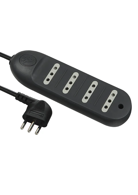 Alargador multiple 4 tomas, 1,5 mts Gris