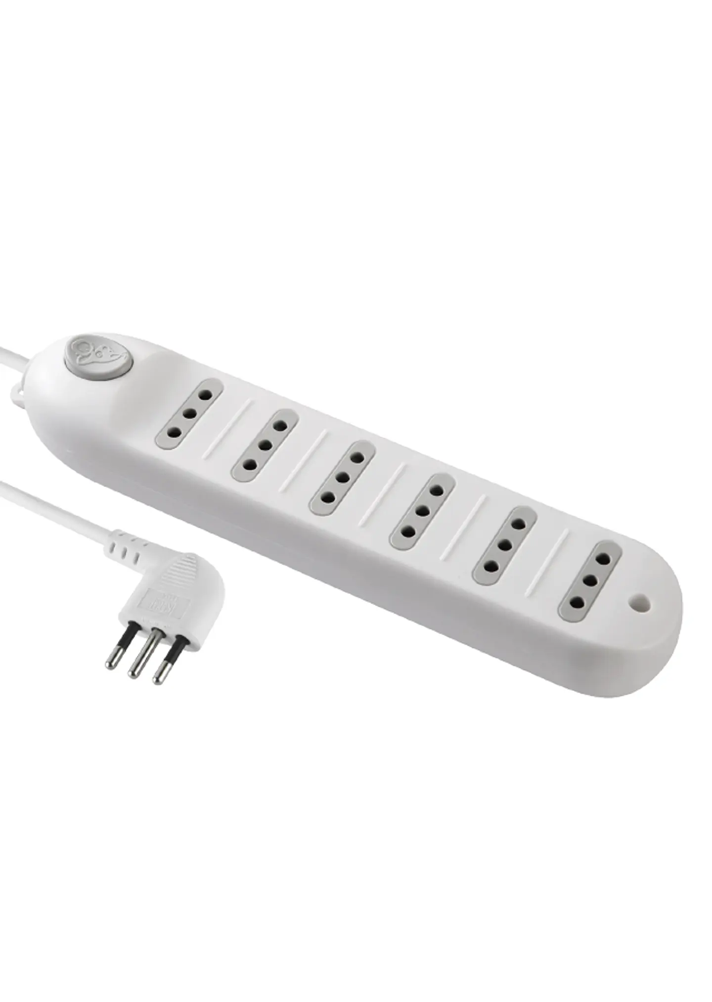 Alargador multiple 6 tomas, 5 metros, c/switch blanco 1